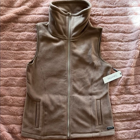 Calvin Klein Cream Fleece Vest - Picture 1 of 4